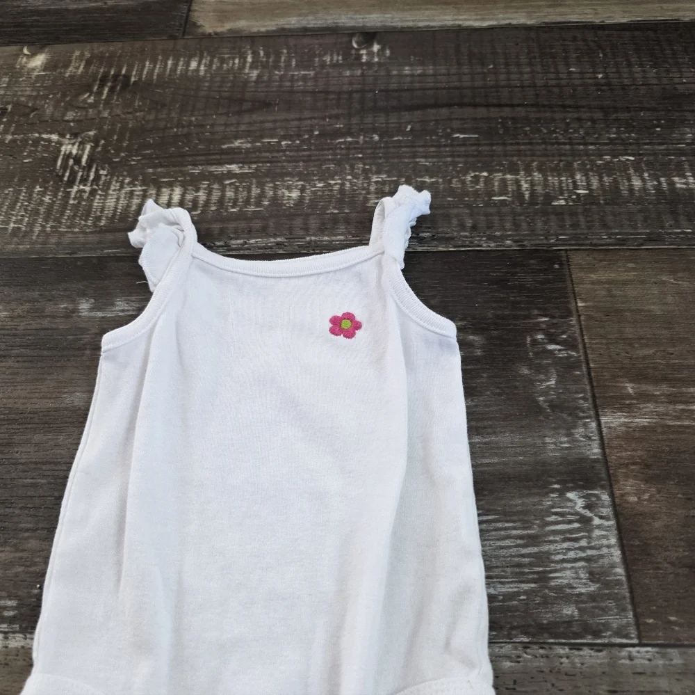 Carter's White Bodysuit with Pink Flower